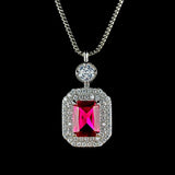 Emerald Diamond Pendant Necklace Clavicle Chain Women's Classic Jewelry