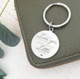Moon and Back Stainless Steel Keychain