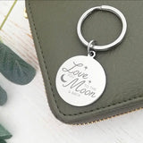 Moon and Back Stainless Steel Keychain