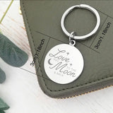 Moon and Back Stainless Steel Keychain