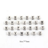 Men's Initial Bracelet Stainless Steel Stone Beaded A-Z Cube