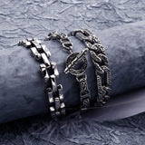 Men's Stainless Steel Personalized Pattern Bracelet Punk Chain Jewelry
