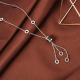 Ceramic Tassel Necklace Pendant Stainless Steel Clavicle Chain Rose Jewelry