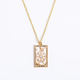 Colorful Tarot Necklace Star Moon Rose Sun Pendant Necklaces