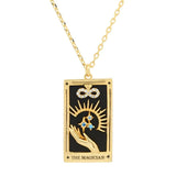 Colorful Tarot Necklace Star Moon Rose Sun Pendant Necklaces