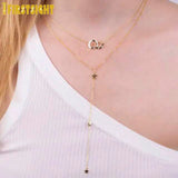 Sterling Silver Star Charm Necklace Long Pendant Choker
