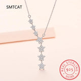 Star Necklace Tassel Pendant 925 Silver Women Fine Jewelry