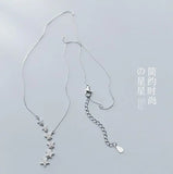 Star Necklace Tassel Pendant 925 Silver Women Fine Jewelry