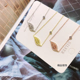 925 Silver Leaf Necklace Non Fading for Women Sweet Daily Wear