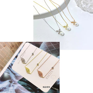 925 Silver Leaf Necklace Non Fading for Women Sweet Daily Wear