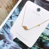925 Silver Leaf Necklace Non Fading for Women Sweet Daily Wear