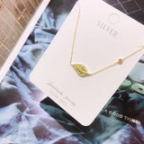 925 Silver Leaf Necklace Non Fading for Women Sweet Daily Wear