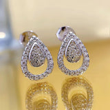 Sterling Silver 925 Geometric Water Drop Ear Studs