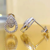 Sterling Silver 925 Geometric Water Drop Ear Studs