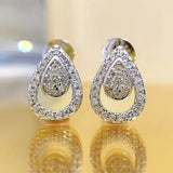 Sterling Silver 925 Geometric Water Drop Ear Studs