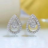 Sterling Silver 925 Geometric Water Drop Earrings Hollow out Earrings