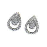 Sterling Silver 925 Geometric Water Drop Earrings Hollow out Earrings