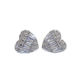 Sterling Silver 925 Heart Earrings Square Versatile Ladder Earrings