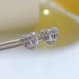 Heart Shape Earrings Sterling Silver 925 Square Versatile Ladder Earrings