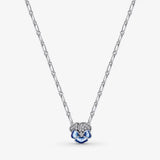 Sterling Silver S925 Valentine Love Necklace Heart Earrings Gift Set