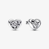 Sterling Silver S925 Valentine Love Necklace Heart Earrings Gift Set