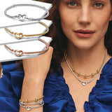 Heart Lock Stud Necklace Bracelet DIY Jewelry