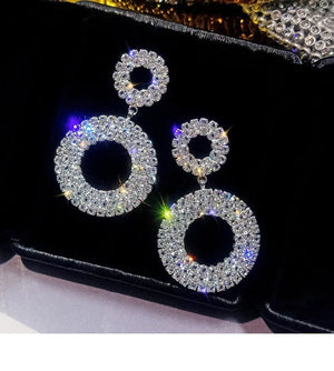 925 Silver Crystal Austrian Rhinestone Earrings Jewelry