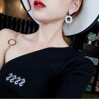 925 Silver Crystal Austrian Rhinestone Earrings Jewelry