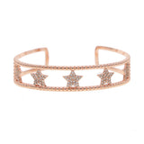 Crystal Star CZ Zircon Bracelet Open Bangle
