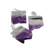 Purple Amethyst Crystal Druzy Pendant Necklace
