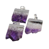 Purple Amethyst Crystal Druzy Pendant Necklace