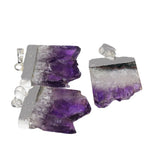 Purple Amethyst Crystal Druzy Pendant Necklace