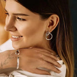 Fashionable Stainless Steel Plated 925 Silver Earrings