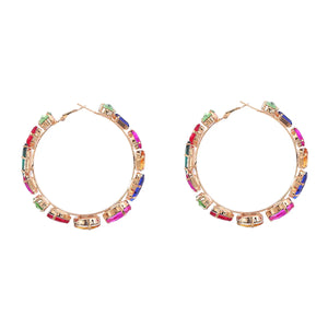Geometric Glass Earrings Flash Claw Chain Series Alloy Women's Earrings