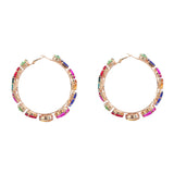 Geometric Glass Earrings Flash Claw Chain Series Alloy Women's Earrings