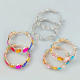 Geometric Glass Earrings Flash Claw Chain Series Alloy Women's Earrings