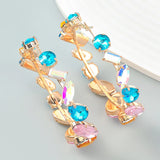 Geometric Glass Earrings Flash Claw Chain Series Alloy Women's Earrings