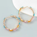 Geometric Glass Earrings Flash Claw Chain Series Alloy Women's Earrings