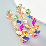 Geometric Glass Earrings Flash Claw Chain Series Alloy Women's Earrings