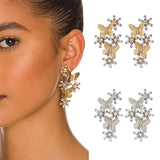 Sweet Flower Butterfly Woman Earrings Jewelry