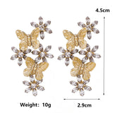 Sweet Flower Butterfly Woman Earrings Jewelry