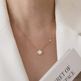 Ocean Shell Stainless Steel Necklace Love Pendant Women's Choker