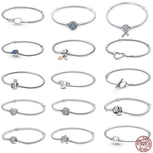 925 Silver Heart Bracelet, Snake Chain