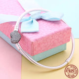925 Silver Heart Bracelet, Snake Chain