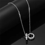 Titanium Steel Necklace Female Crystal Austrian Fine Jewelry Women Party