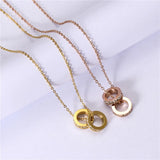 Titanium Steel Necklace Female Crystal Austrian Fine Jewelry Women Party
