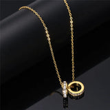 Titanium Steel Necklace Female Crystal Austrian Fine Jewelry Women Party