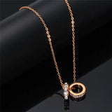 Titanium Steel Necklace Female Crystal Austrian Fine Jewelry Women Party