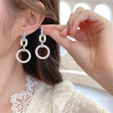 Micro Zircon Link Hoop Earrings Circle Africa Party Show Jewelry