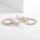Micro Zircon Link Hoop Earrings Circle Africa Party Show Jewelry